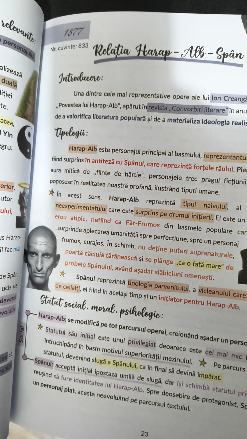Customer photo review of Carte Română Bacalaureat Bacademia (temă și viziune, caracterizare, relație) - Ediția II