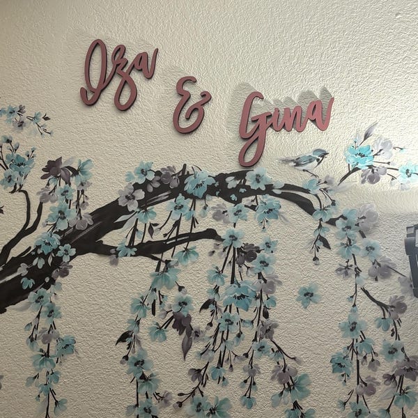 Customer photo review of Personalized Wooden Name Sign with LIVE PREVIEW