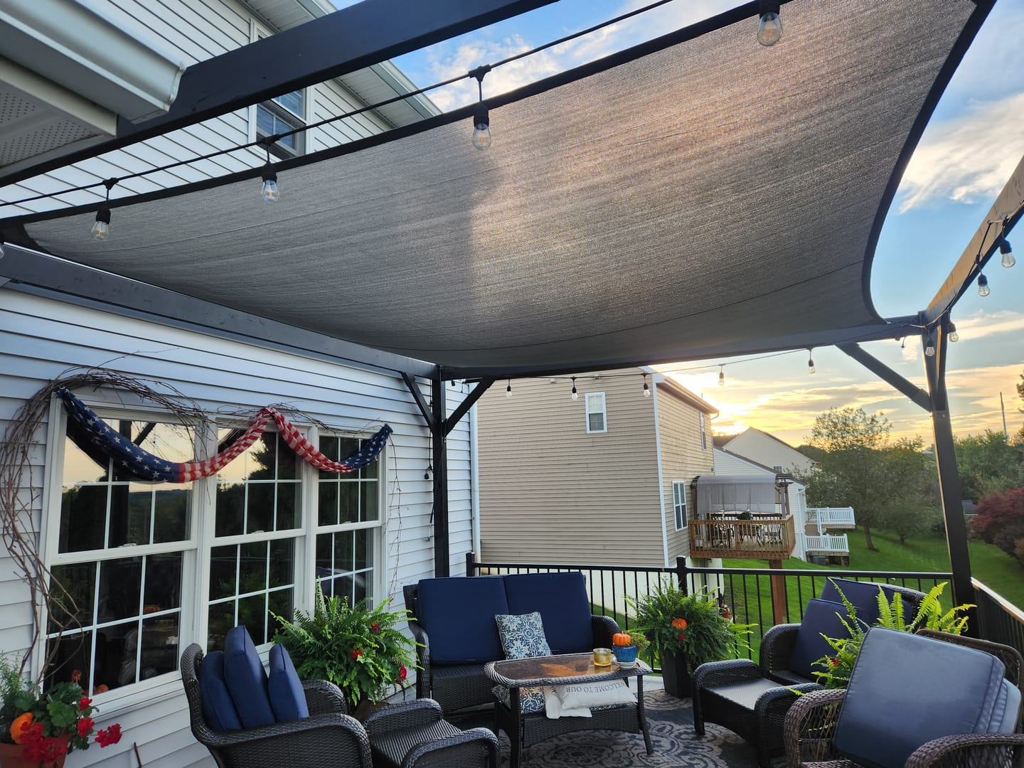 Customer photo review of HDPE Rectangle UV Blocking Sun Shade Sail | Breeze