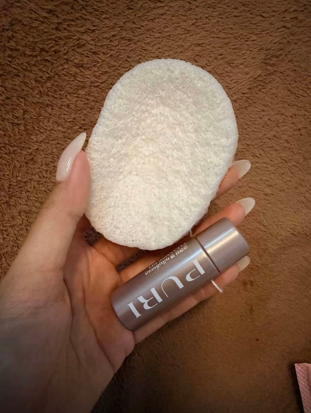Customer photo review of [Pre-order 30 Day] Vegan Konjac Sponge ฟองน้ำล้างหน้าใยบุก อ่อนโยน ขจัดสิวเสี้ยน รับฟรี! คลีนซิ่งเจลระเบิดเมคอัพ