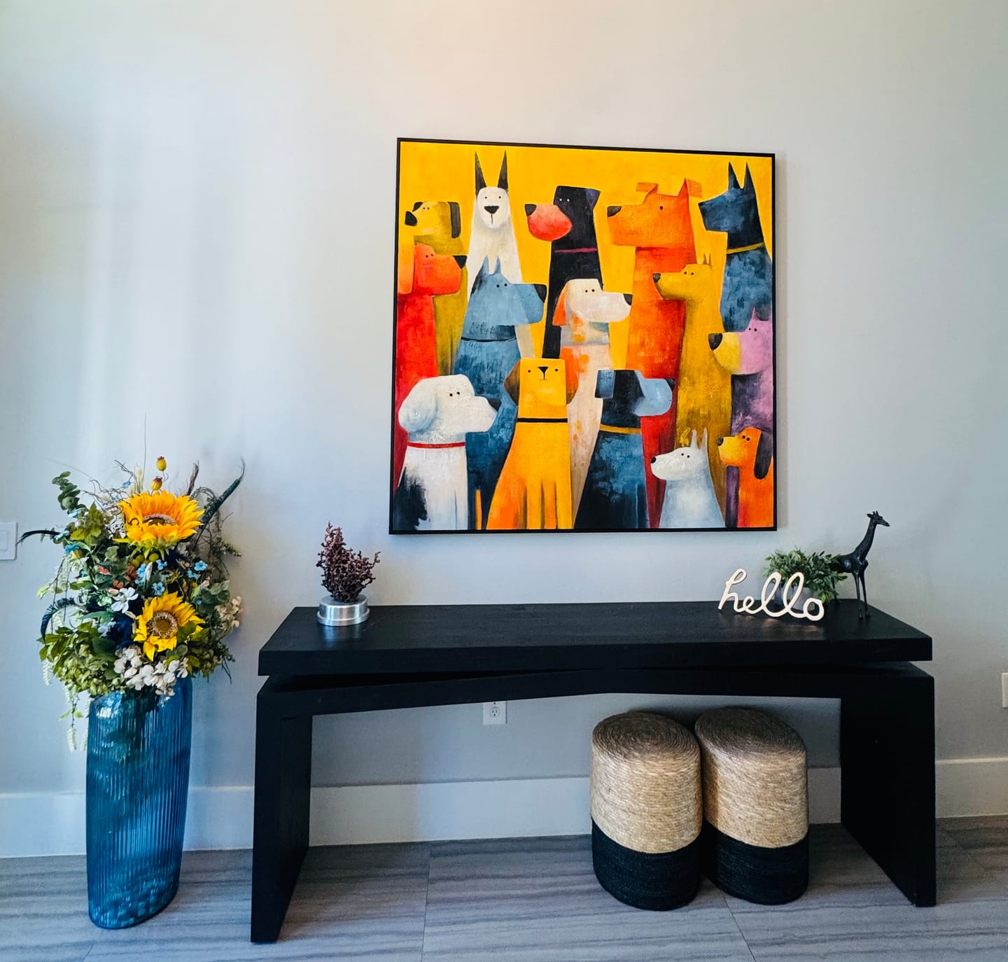 Customer photo review of Abstract Animal Dog Wall Art #AC074
