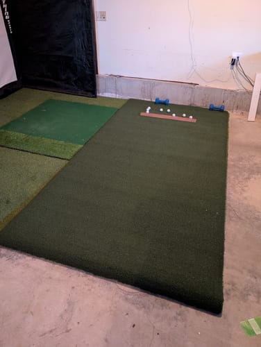 Customer photo review of LaunchLine Pro™ Golf Simulator Mat | Heavy Duty Hitting Mat