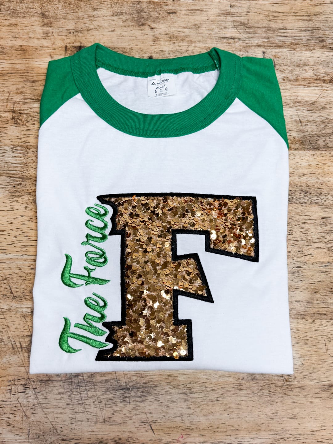 Customer photo review of Bright Gold Sequin on Velvet