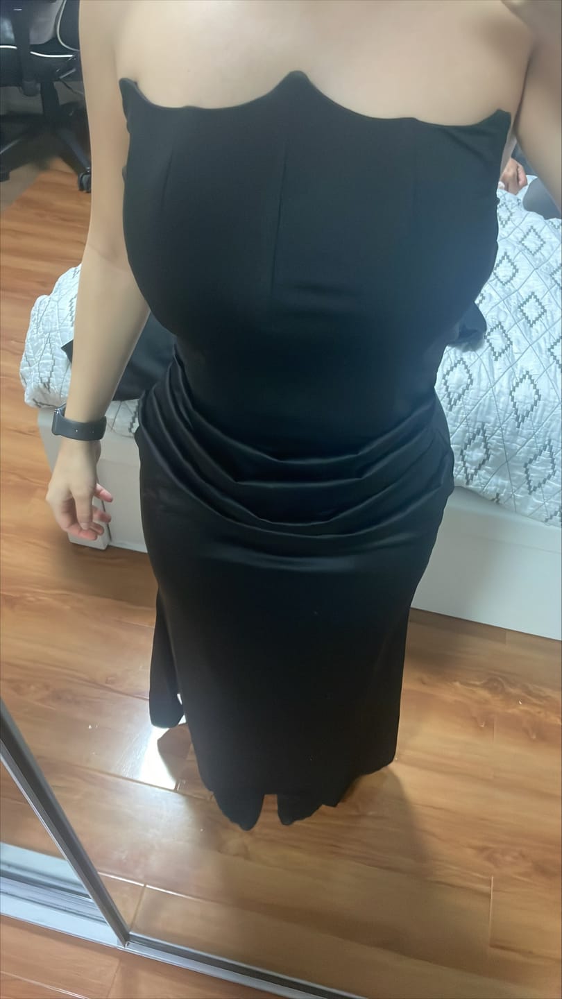 Customer photo review of Fiorella Corset Style Bodycon Maxi Dress