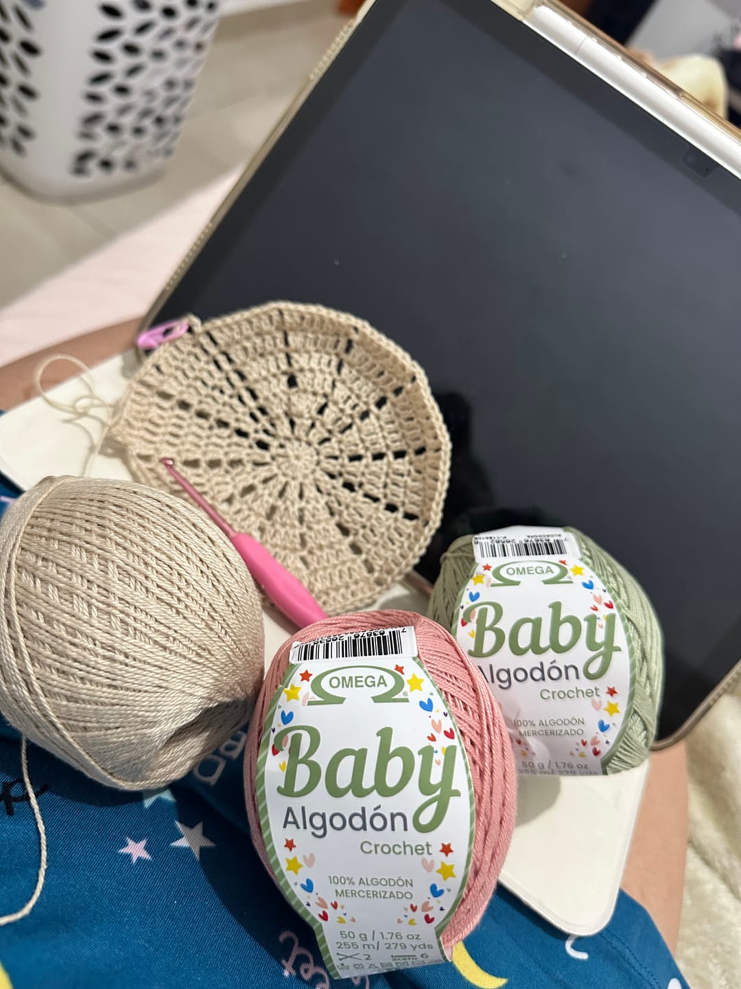 Customer photo review of Baby Algodón Crochet, marca Omega, MADEJA de 50g con 255m ⭐