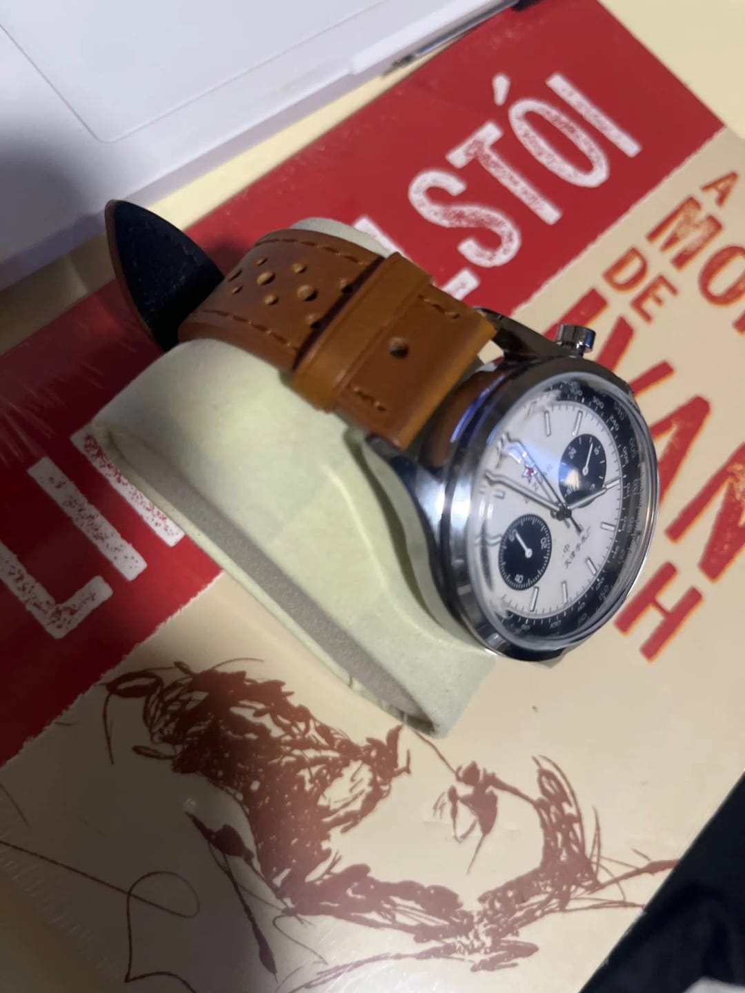 Customer photo review of Garmin 18/20/22/24mm Quick Release Perforated Racing Leather Band