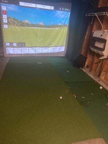 Customer photo review of LaunchLine Pro™ Golf Simulator Mat | Heavy Duty Hitting Mat