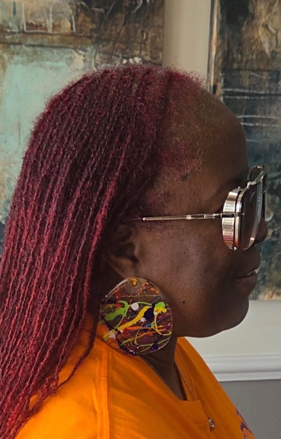 Customer photo review of Color Splash Acrylic Abstract Studs