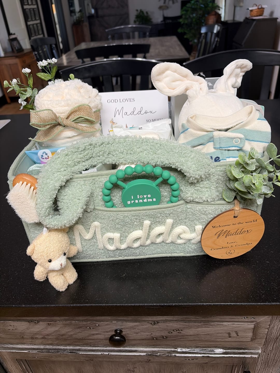 Customer photo review of K&C - Personalized Baby Storage Basket
