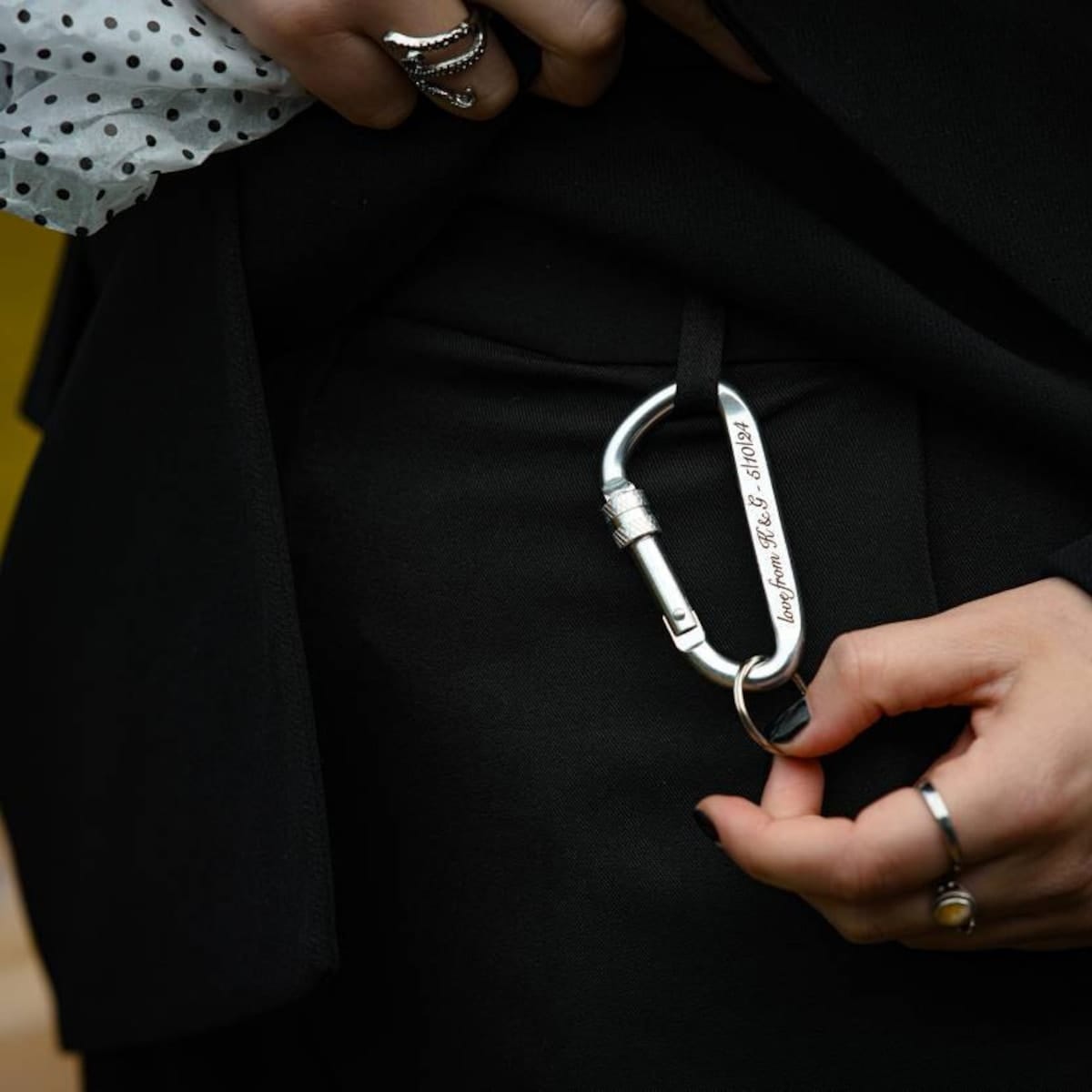 Customer photo review of Personalized Aluminum Keychain, Screw Lock Keyring [Engraving Available] – Rugged Minimalist EDC for Men