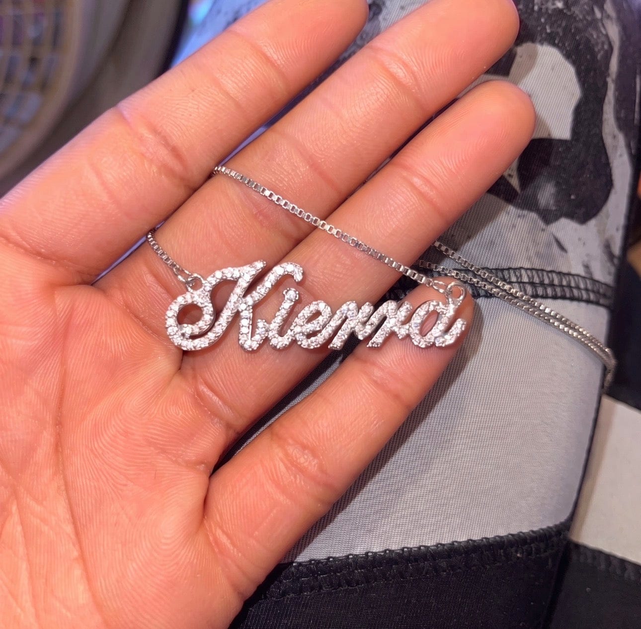 Customer photo review of Sterling Silver Personalized Name Necklace