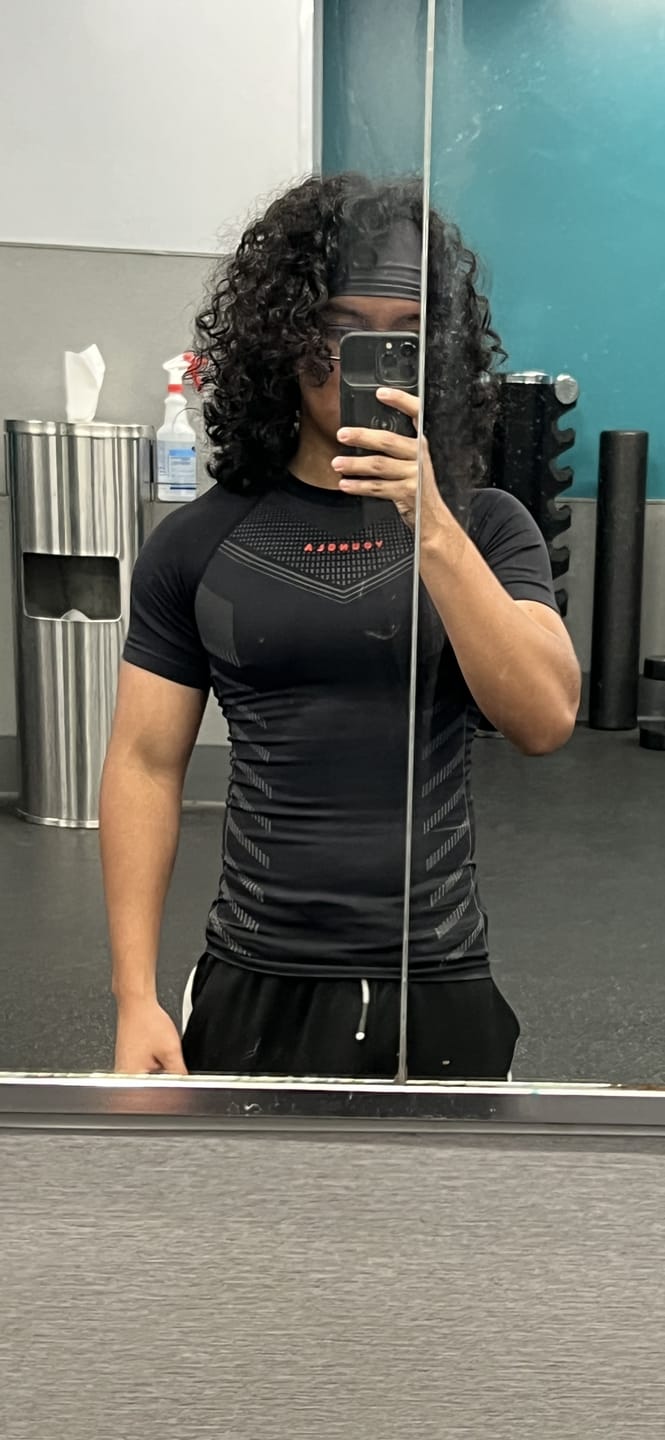 Customer photo review of 465 Superhero Compression Tees