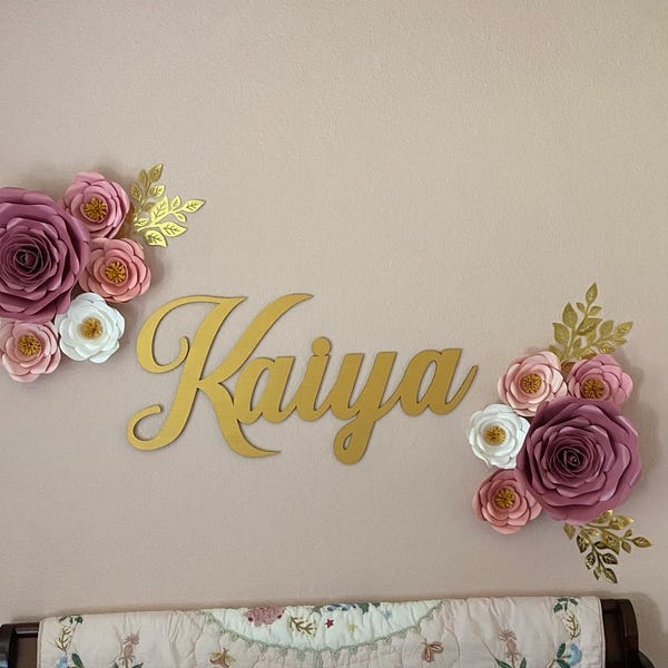 Customer photo review of Personalized Wooden Name Sign with LIVE PREVIEW