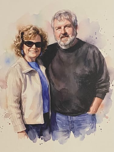 Customer photo review of Custom Watercolor Portrait from Your Photo