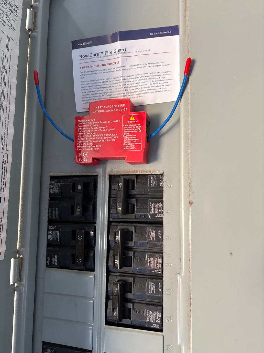 Customer photo review of NovaCare™ Fire Guard — Automatic Fire Suppression Device