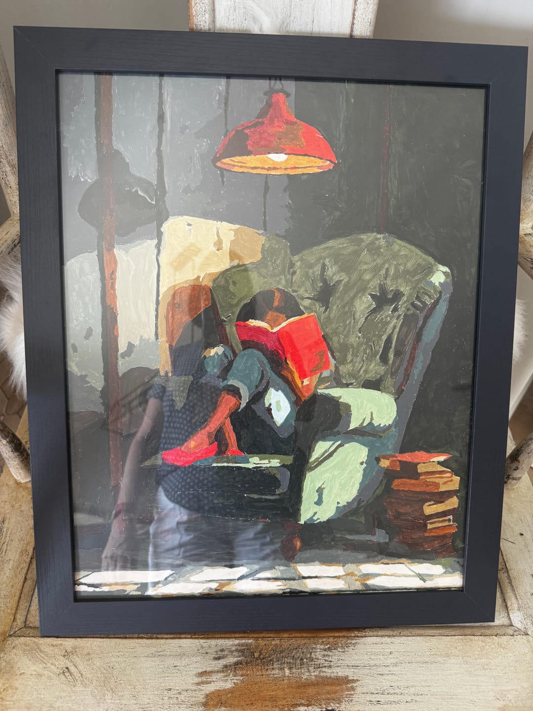 Customer photo review of Cozy Reading Nook | Paint by Number