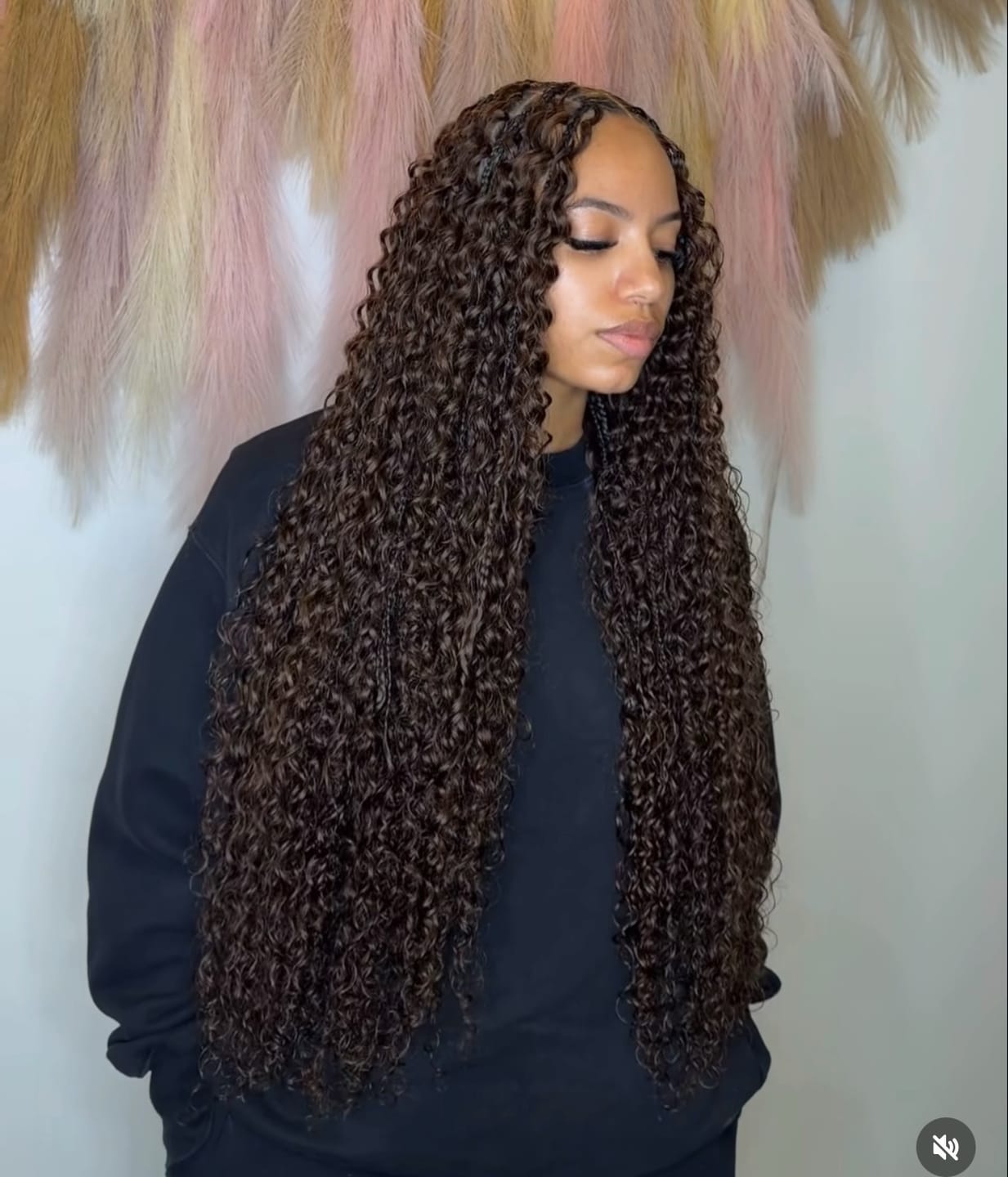 Customer photo review of #4 Medium Brown Water Wave Human Crochet Hair