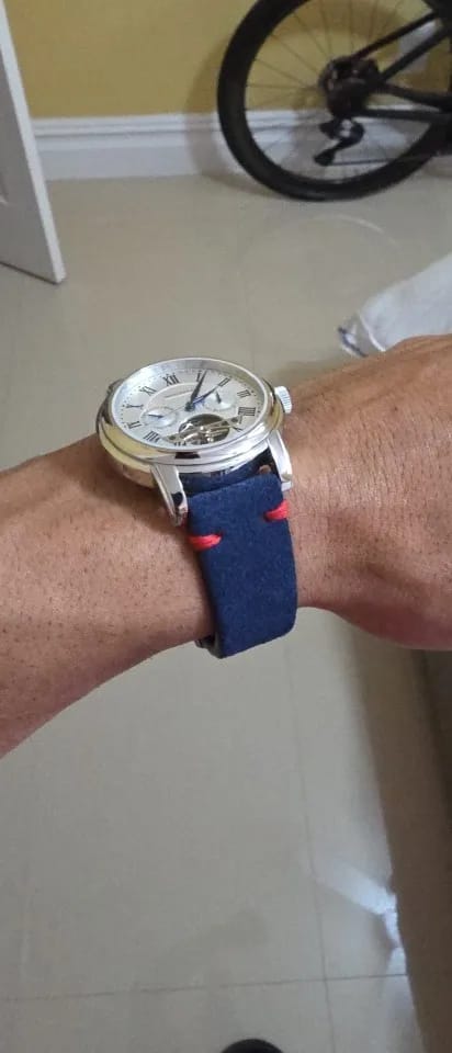 Customer photo review of Garmin 18/20/22mm Quick Release Suede Band with Butterfly Clasp