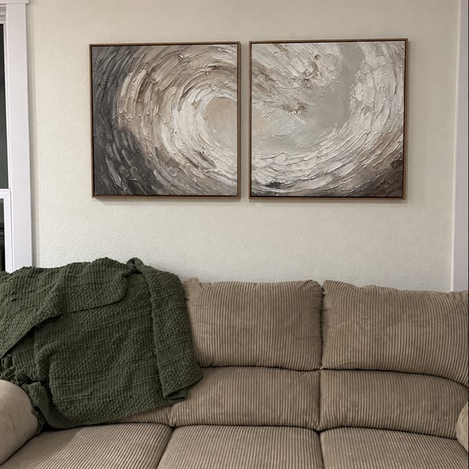Customer photo review of Sea & Sky Abstract Textured Wall Art Set of 2 #MS265