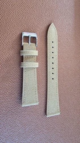 Customer photo review of Garmin 18/20/22mm Quick Release Slim Canvas Band with Leather Lining