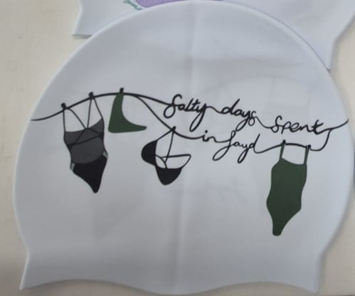 Customer photo review of JAYD Swim Cap - Salty Days in JAYD