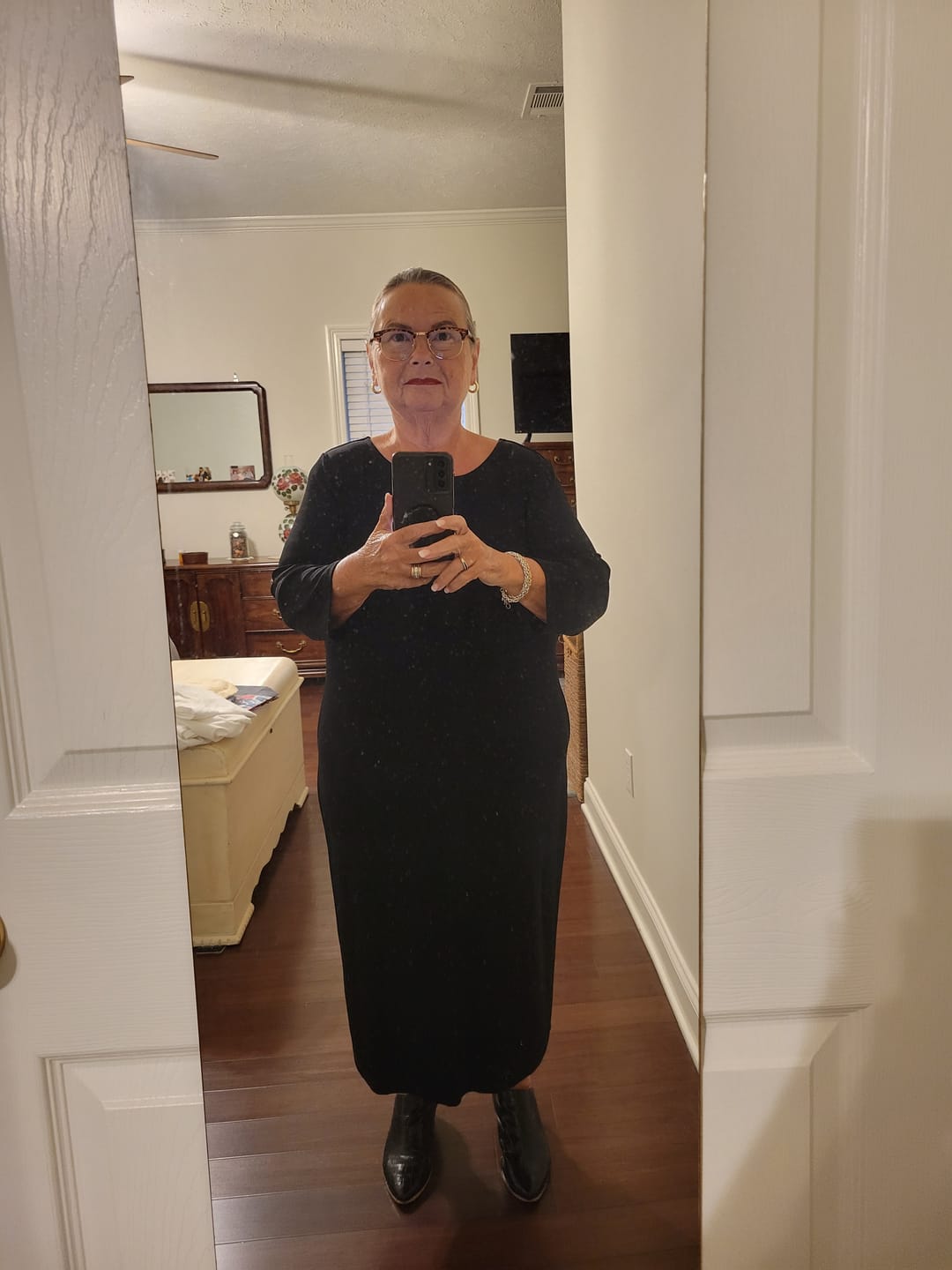 Customer photo review of Linen Midi Dress with Pockets - 9451