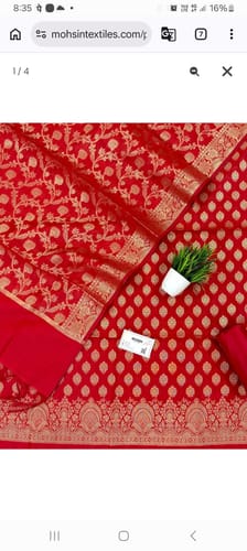 Customer photo review of Red Kalgha Buti Banarasi Silk Suit
