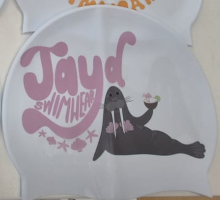 Customer photo review of JAYD Swim Cap - Shell Yeah