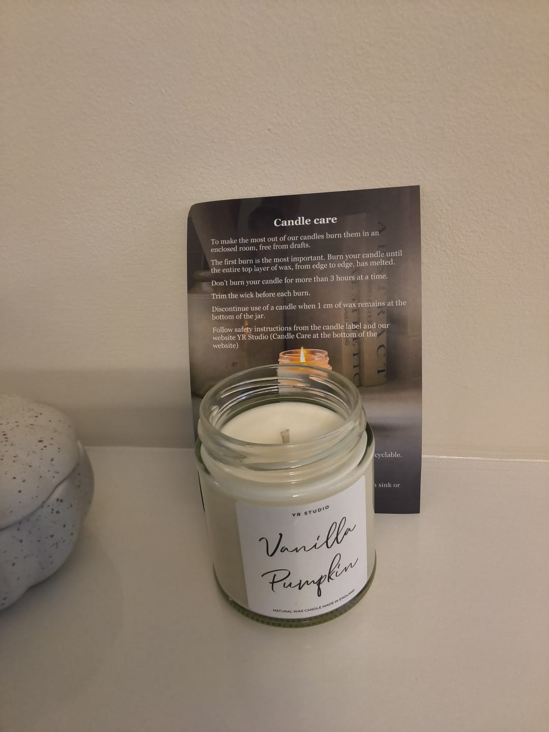 Customer photo review of Vanilla Pumpkin Candle