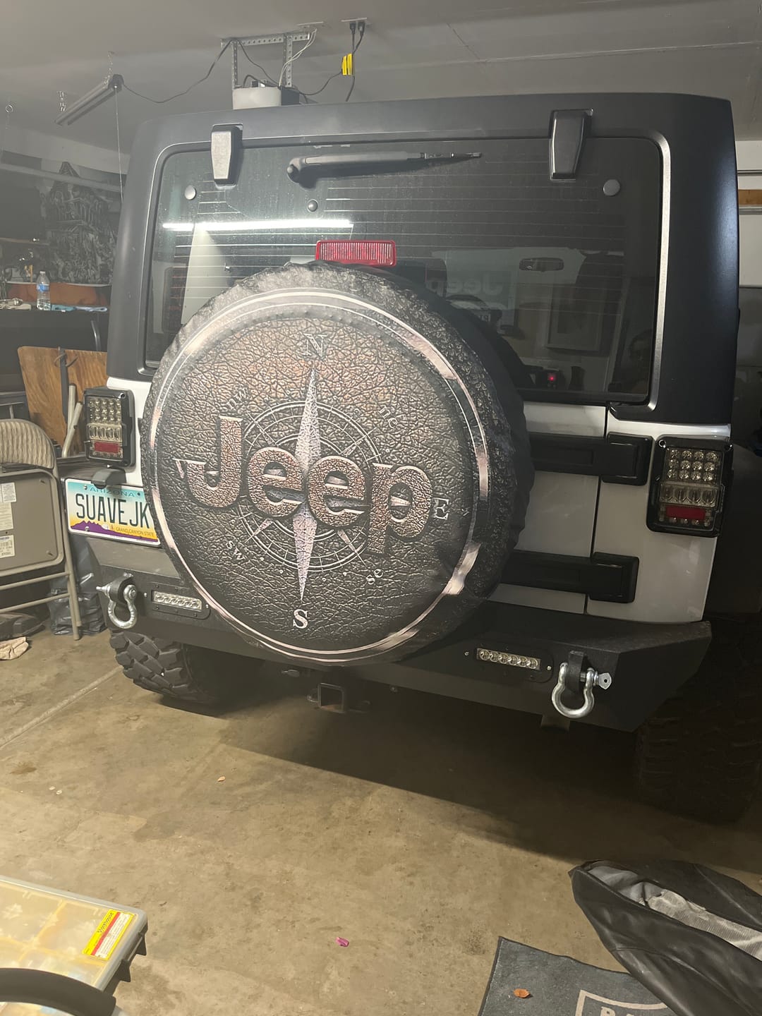 Customer photo review of Jeep Spare Tire Cover - Jeep Compass Iron Pattern Black Spare Tire Cover