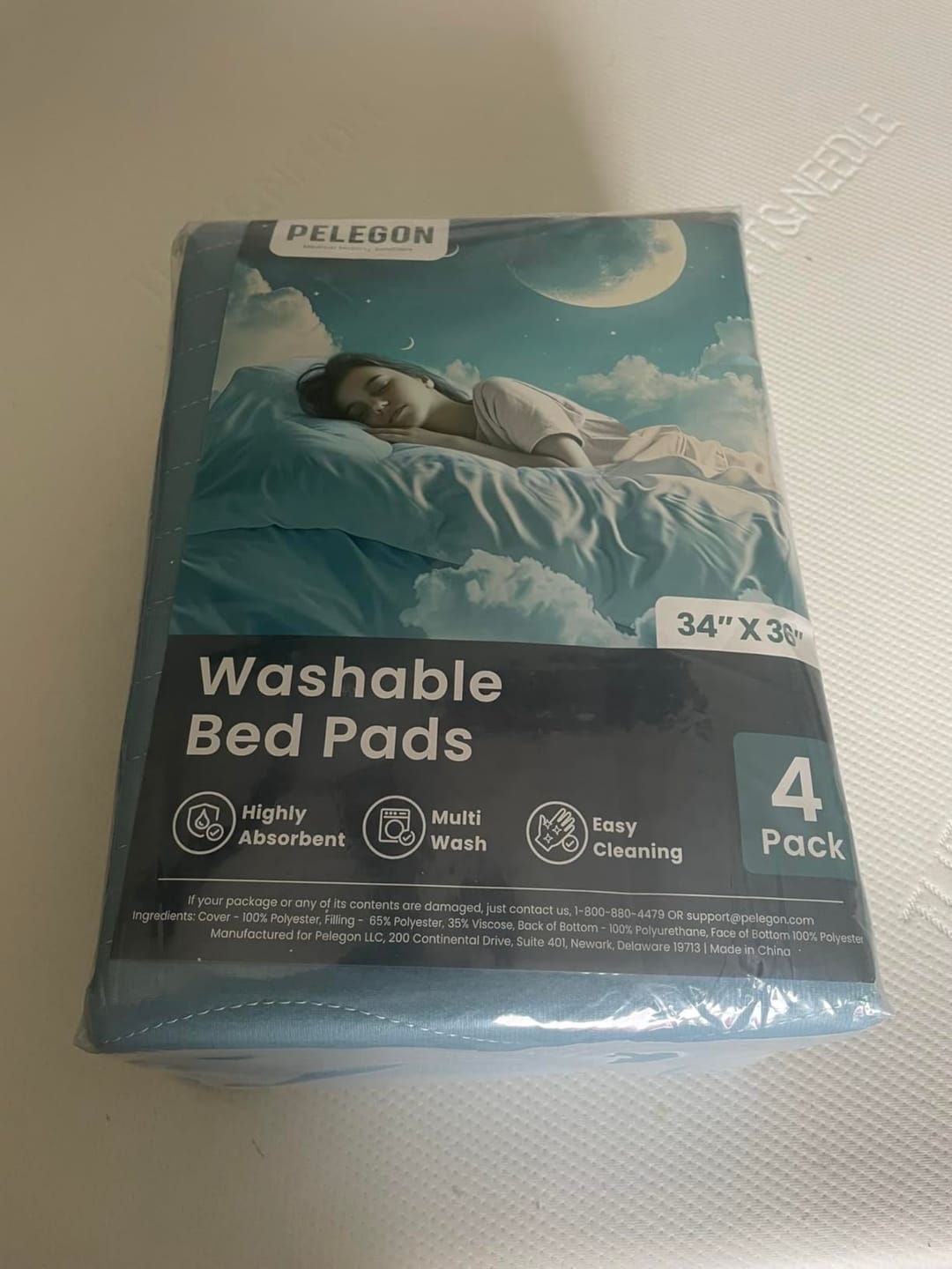 Customer photo review of Washable Reusable Bed Pads for Incontinence (34" x 36")