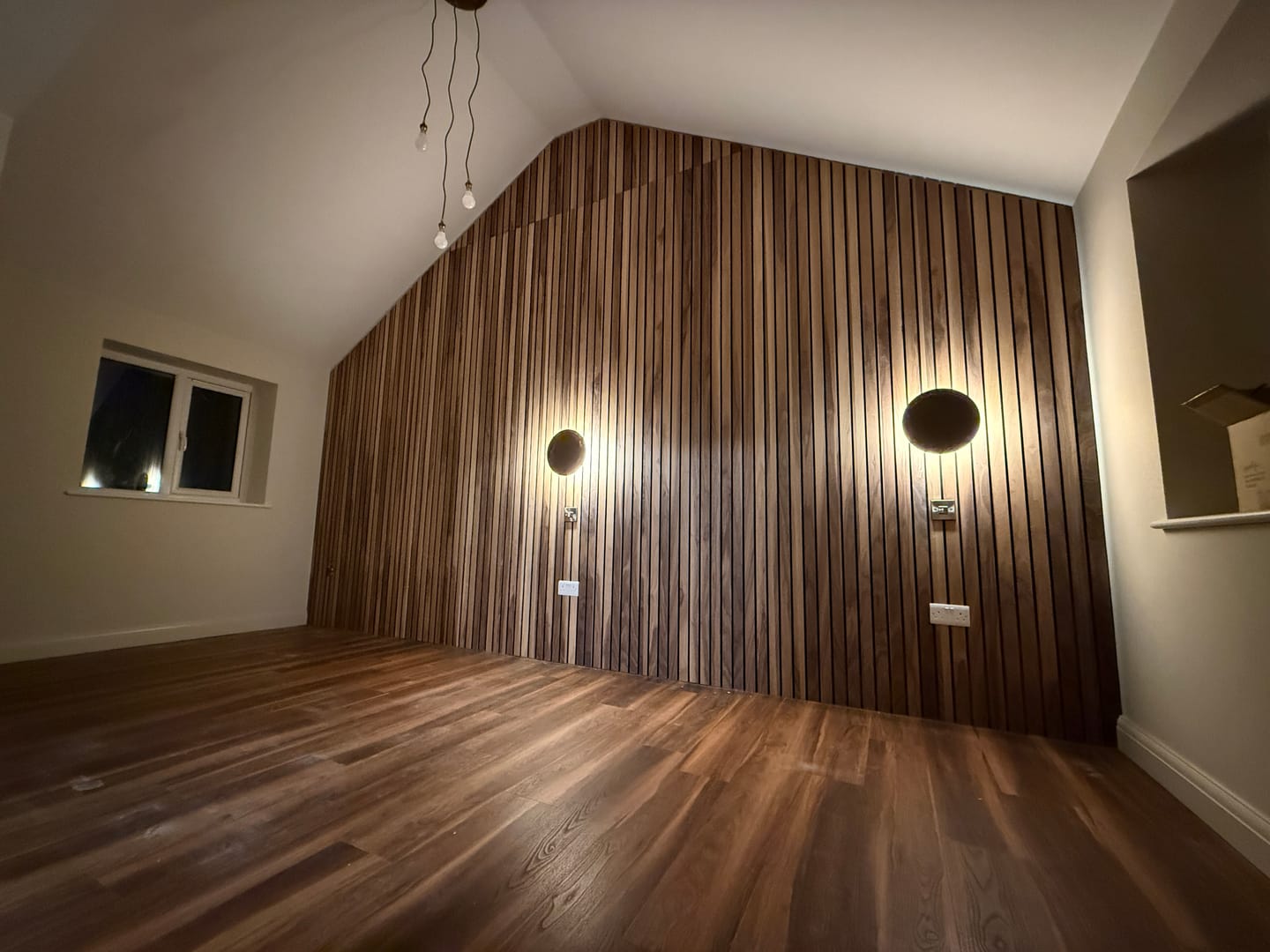 Customer photo review of SlatWall Grand Acoustic Sappy Walnut Slatted Wall Panel