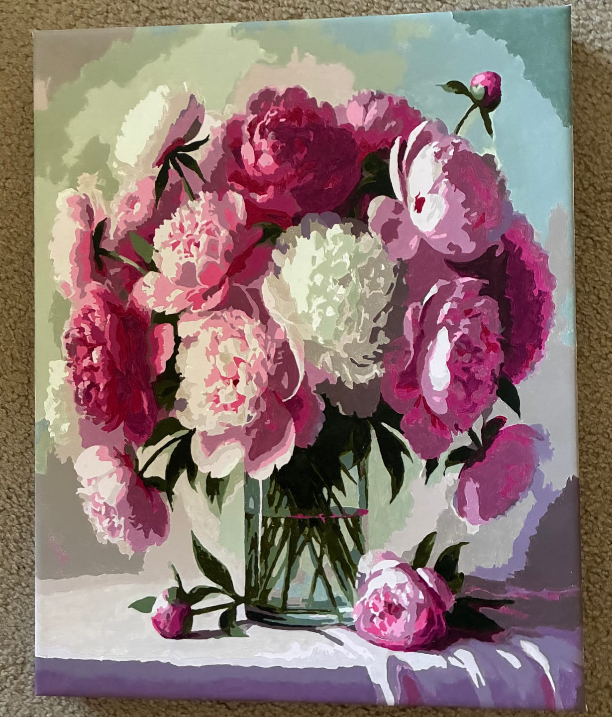 Customer photo review of Paint by Numbers - Pink Peony Bouquet
