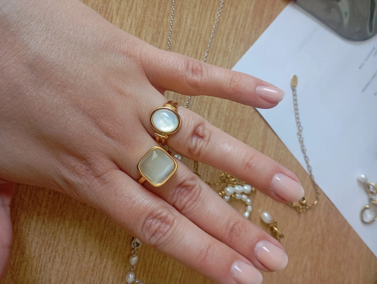 Customer photo review of Sunlit Pearl Ring
