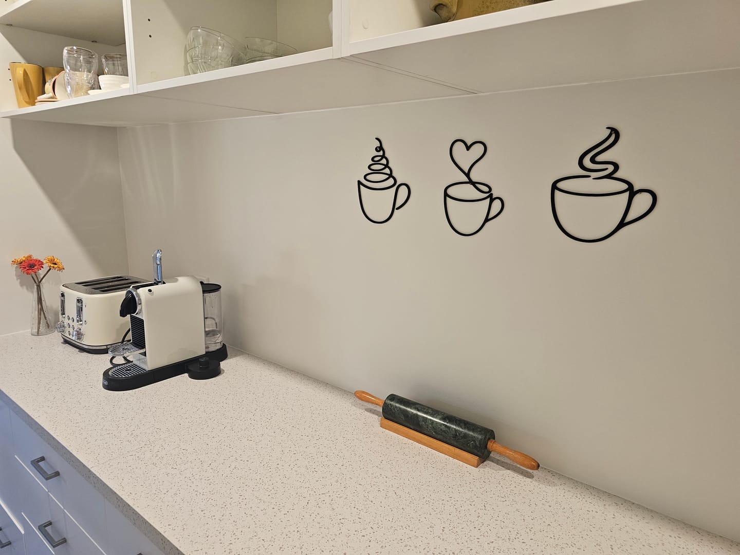 Customer photo review of Coffee Line Art Wall Set