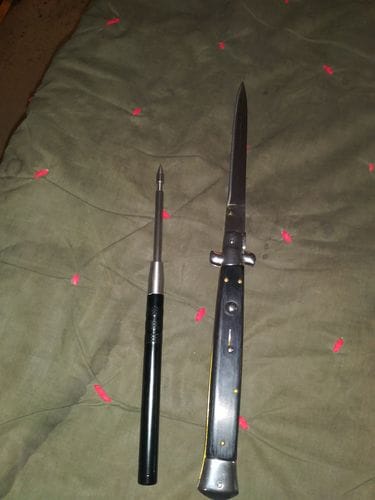Customer photo review of 13" Big Boy Auto Italian Style Stiletto (MASSIVE KNIFE)