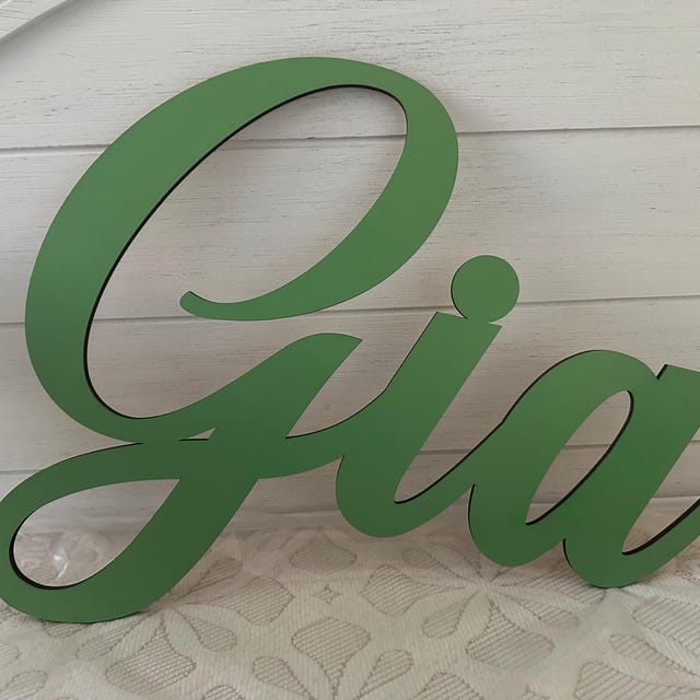 Customer photo review of Personalized Wooden Name Sign with LIVE PREVIEW