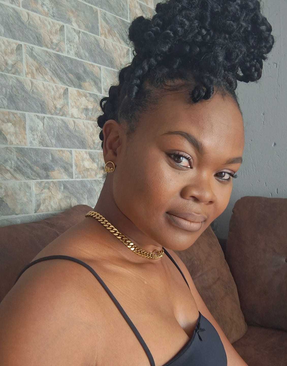 Customer photo review of Gold Era Logo Studs