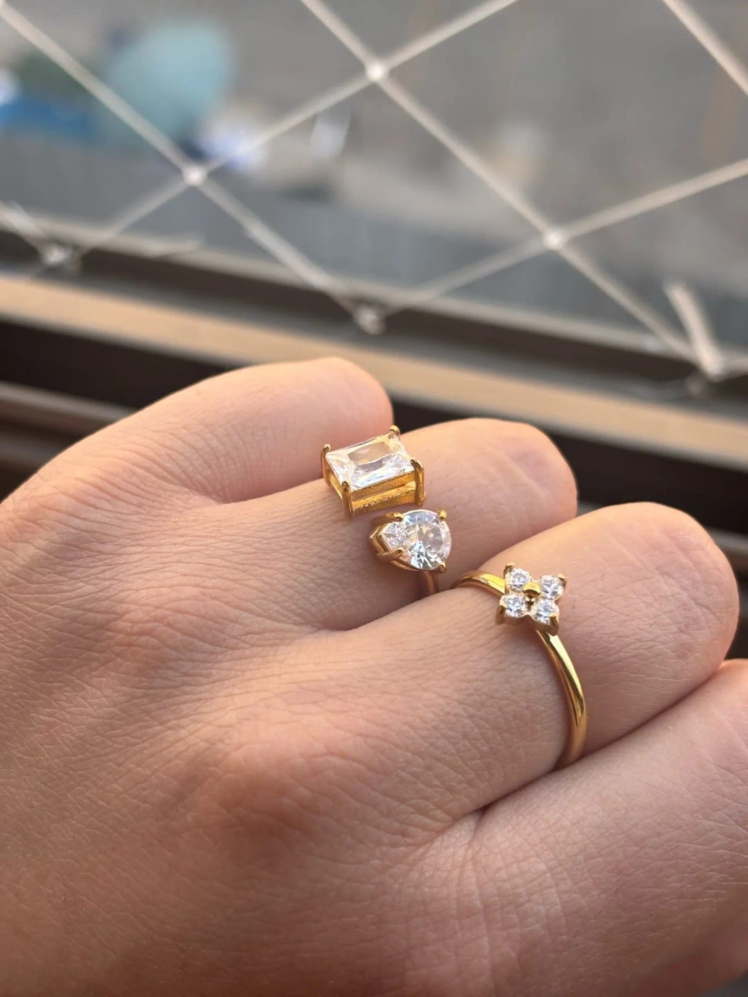 Customer photo review of Aqua Aurora Charm Ring