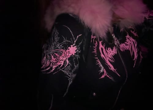 Customer photo review of Women's Parasite Fitted Faux-Fur Zip-up Jacket [BLOSSOM PINK]