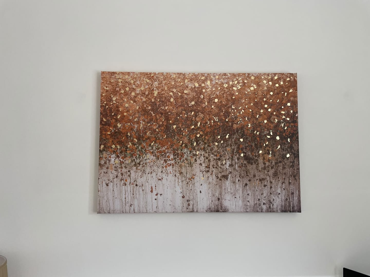 Customer photo review of Golden Leaf Wall Canvas Print