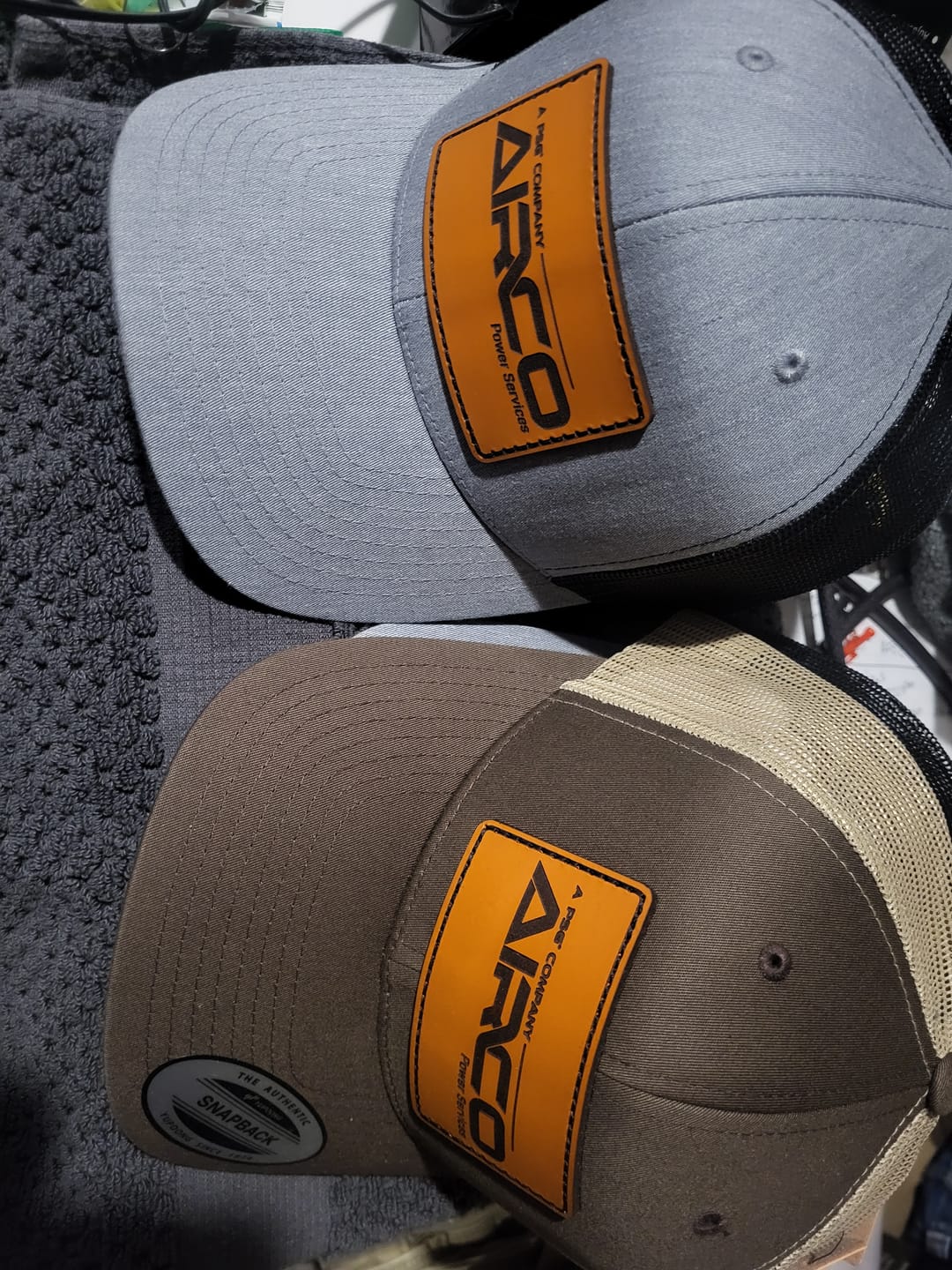 Customer photo review of Premium Custom Leather Patch Hats (Wholesale)