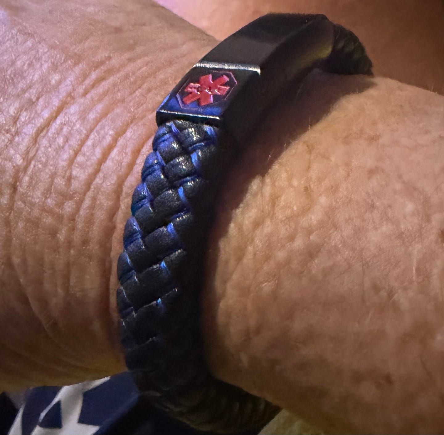 Customer photo review of MedCore Braided Leather Medical ID Bracelet