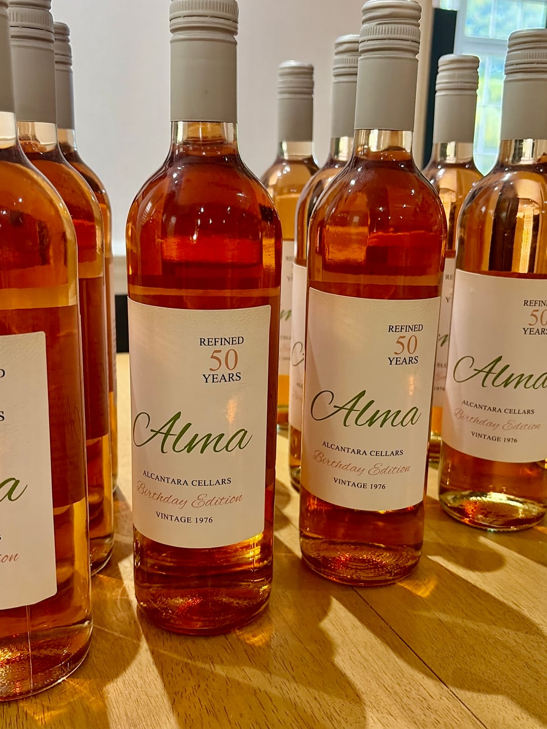 Customer photo review of Personalized Tall Wine Labels (Set of 12)