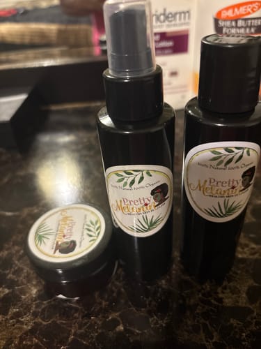 Customer's Fresh Face Package bottles and jar on a dark counter