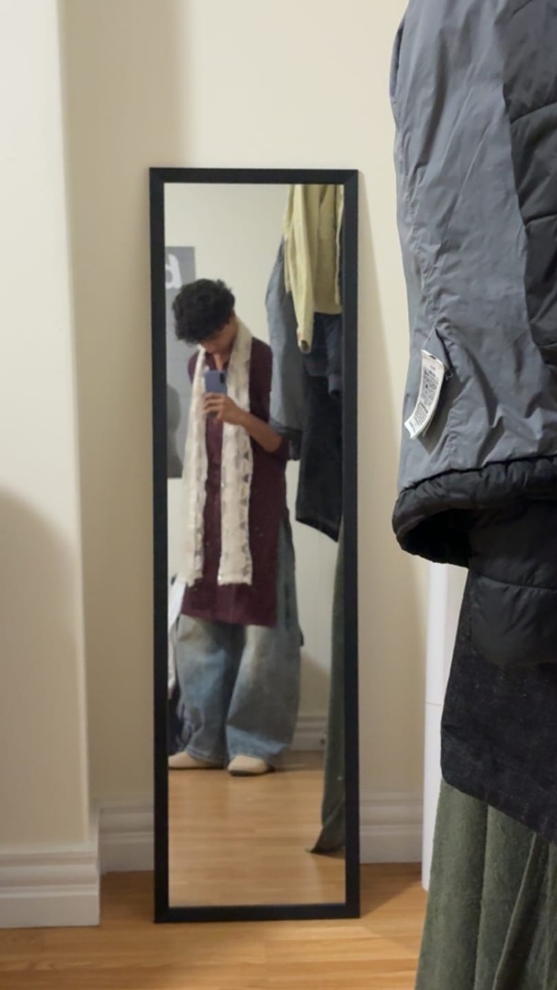 Customer photo review of Washed  Bamboo Weave Baggy Bootcut Jeans | Inflation Streetwear