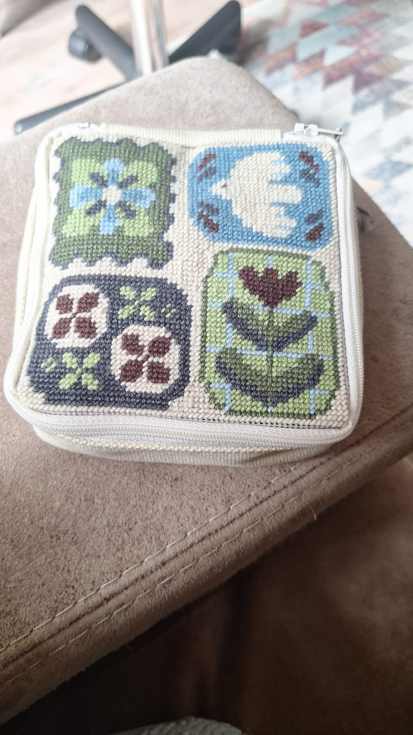 Customer photo review of Fluttering Fables - Needlepoint Pouch Kit