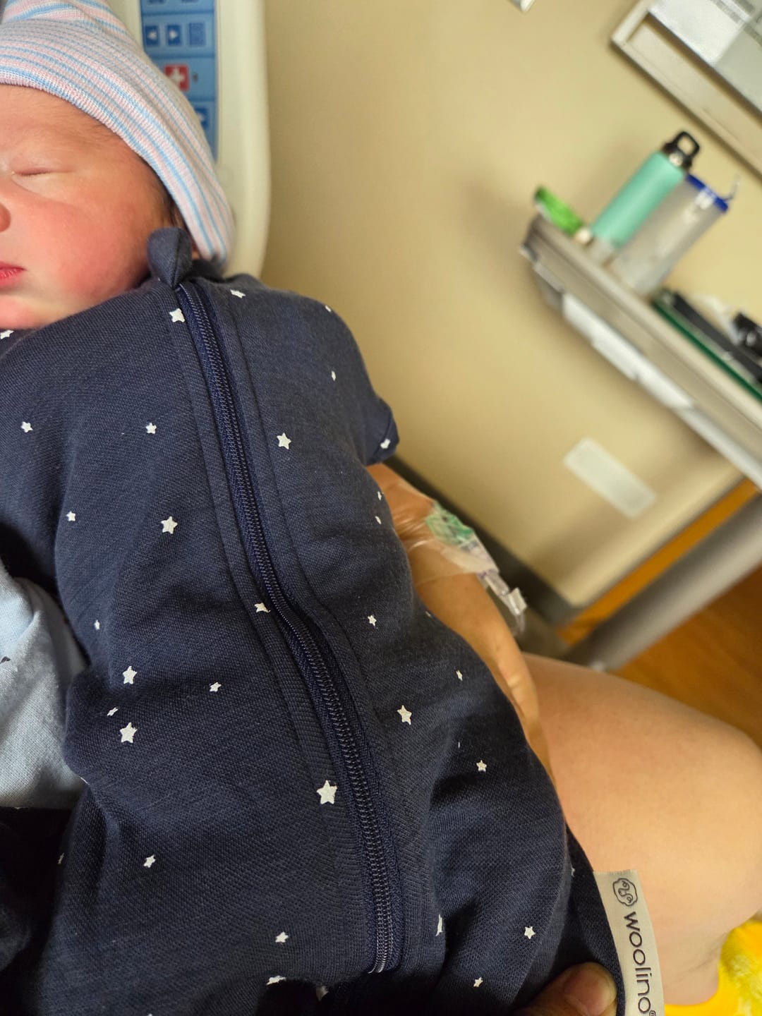 Customer photo review of Swaddle Bag, Merino Wool, Newborn to 3 Months, Aloe