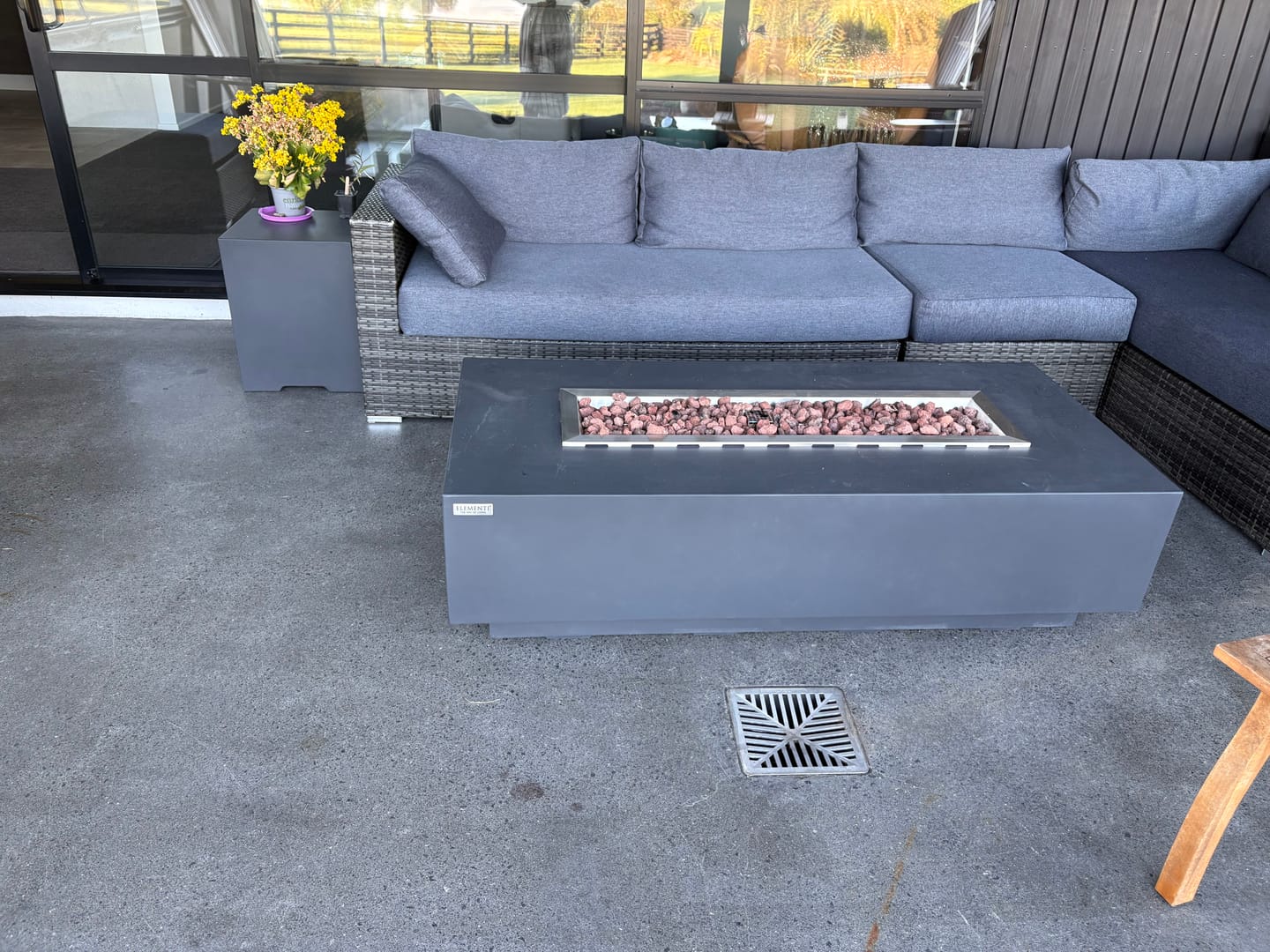 Customer photo review of Granville Outdoor Gas Fire Pit Table