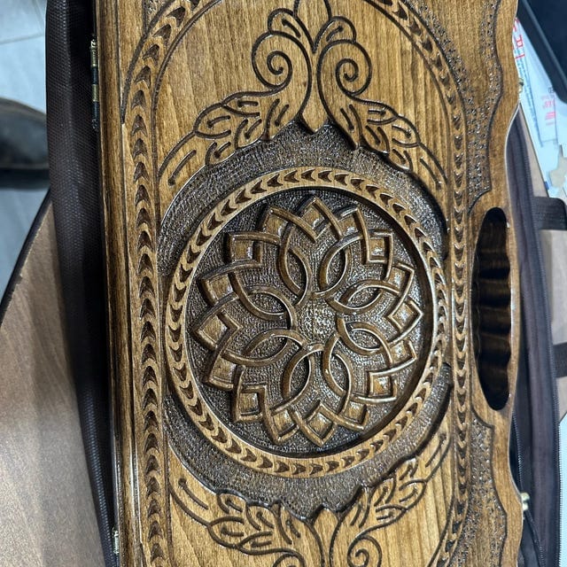 Customer photo review of Armenian Petal Star Backgammon Set with Handle